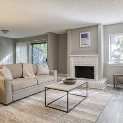 living room model unit at 100 Inverness Apartments in Birmingham, AL