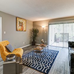living room model unit at 100 Inverness Apartments in Birmingham, AL