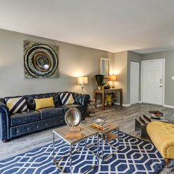 living room model unit at 100 Inverness Apartments in Birmingham, AL